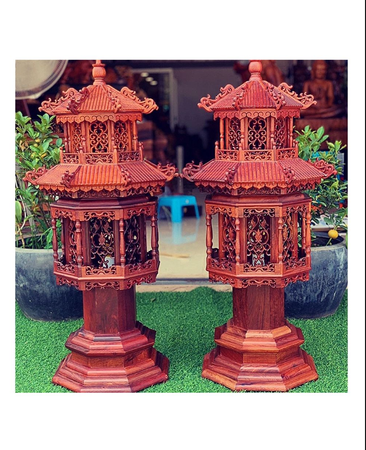 ĐÈN THỜ GỖ HƯƠNG VÀ ĐÈN THỜ BẰNG GỖ CẨM CAO 50CM